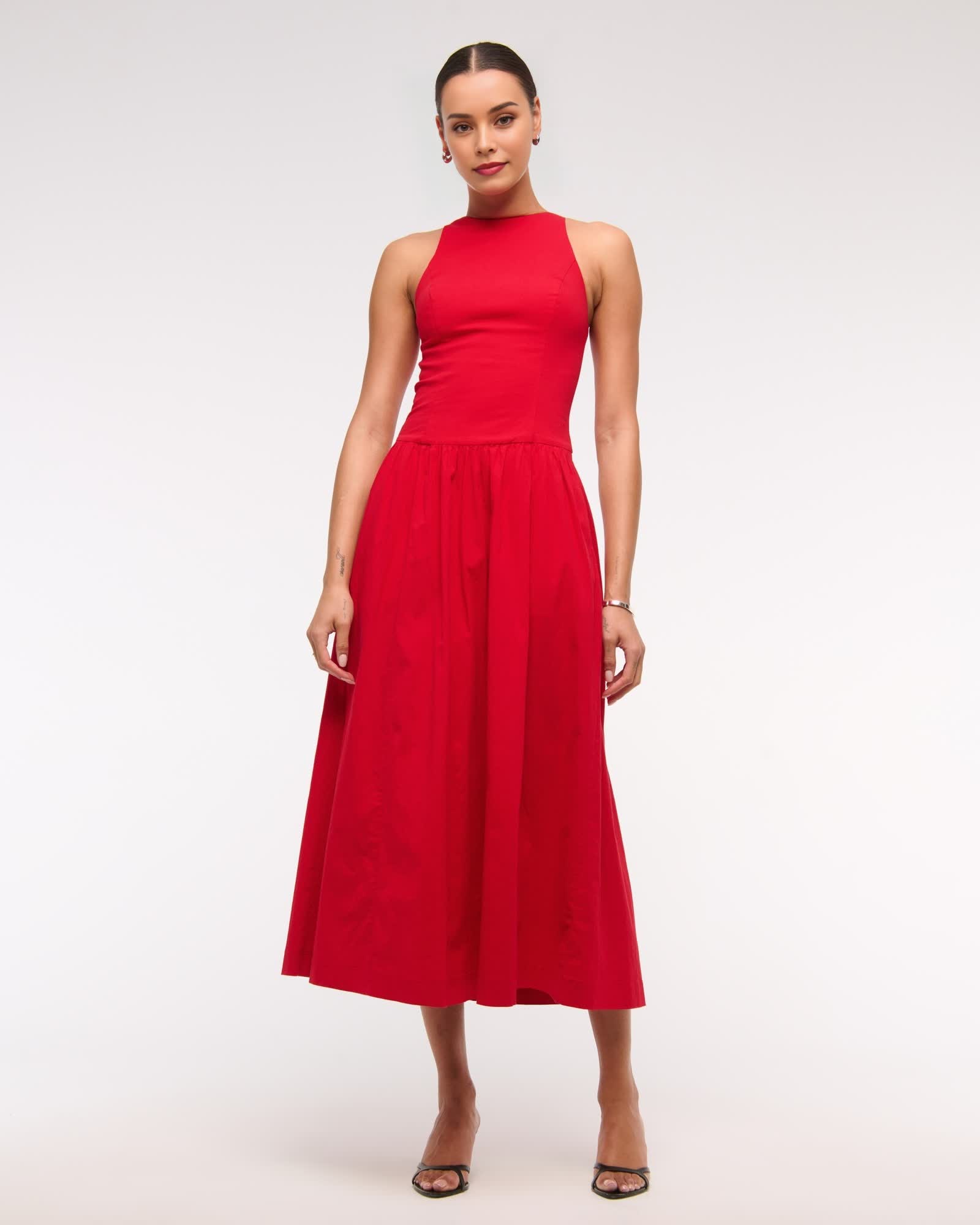 Drop-Waist Midi Dress (Buy 2 Free Shipping)