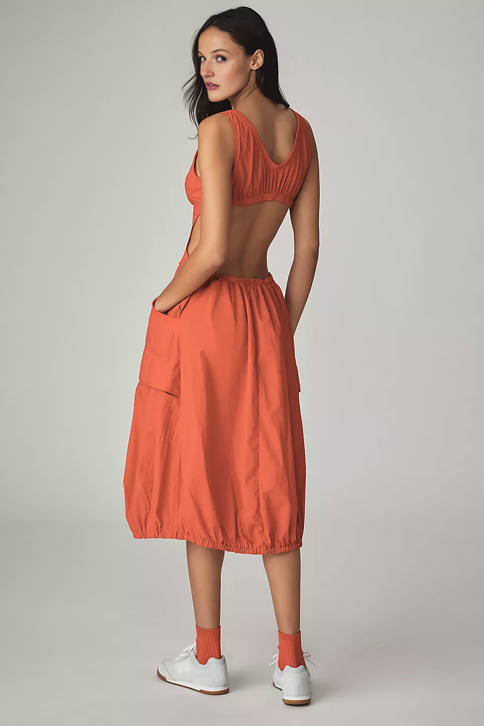 Daily Practice Fastpack Bubble-Hem Midi Dress (Buy 2 Free Shipping)