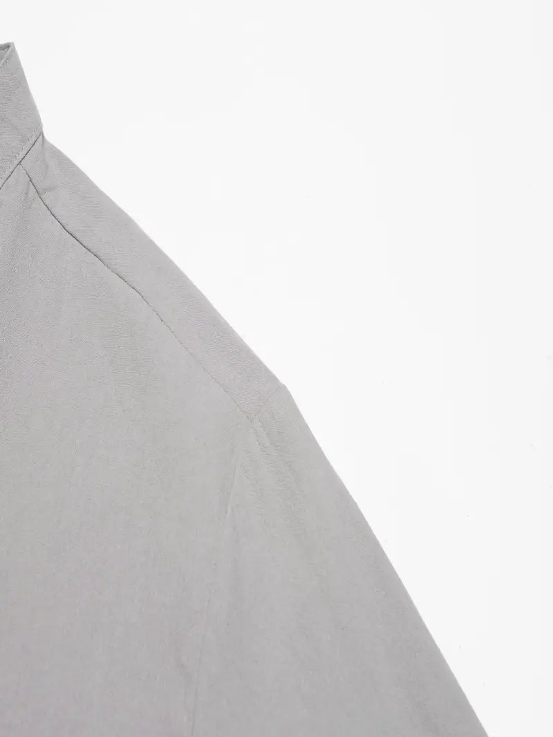 Hudson™ | Long-Sleeved Linen Shirt with Mandarin Collar