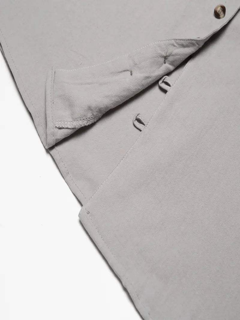 Hudson™ | Long-Sleeved Linen Shirt with Mandarin Collar