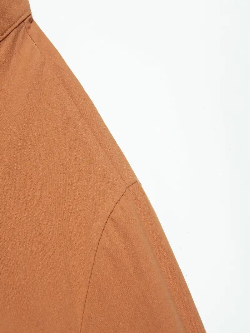 Hudson™ | Long-Sleeved Linen Shirt with Mandarin Collar