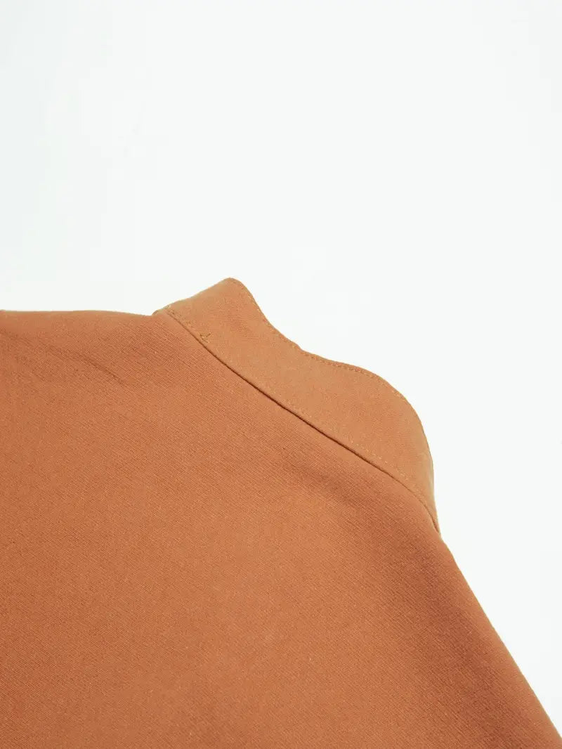 Hudson™ | Long-Sleeved Linen Shirt with Mandarin Collar