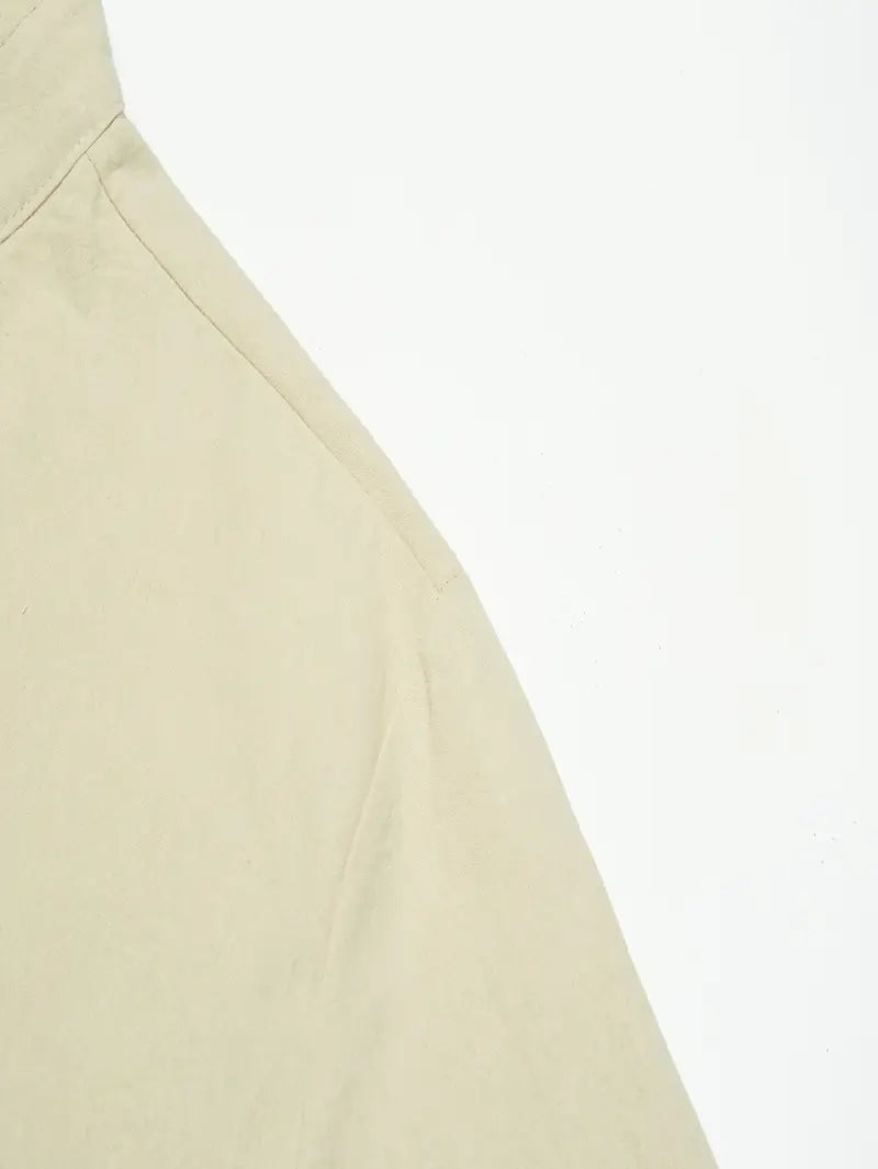 Hudson™ | Long-Sleeved Linen Shirt with Mandarin Collar