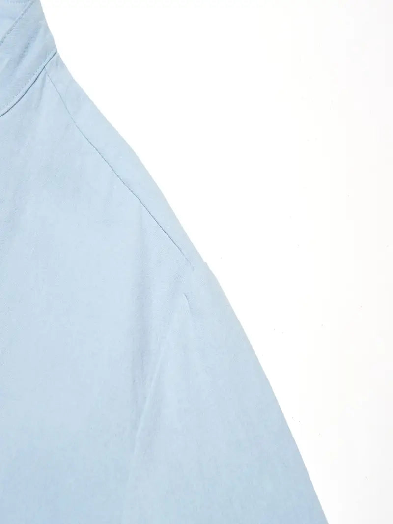 Hudson™ | Long-Sleeved Linen Shirt with Mandarin Collar