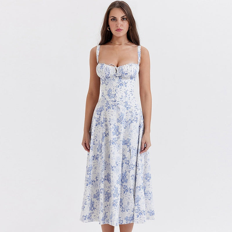 Suspender Strap Ruched Bustier Sun Dress(BUY 2 FREE SHIPPING)