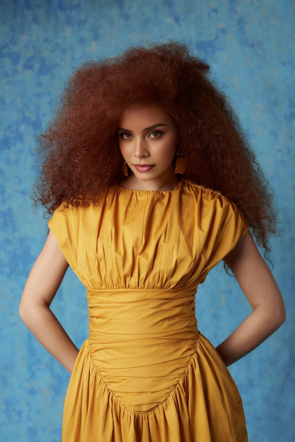 Adesuwa Ruched Cotton Long Dress (Buy 2 Free Shipping)