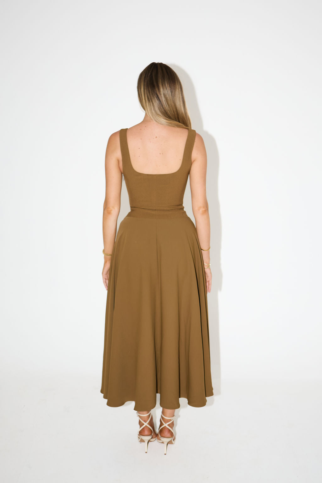 Muse Low Waist Square Neck Midi Dress(BUY 2 FREE SHIPPING)